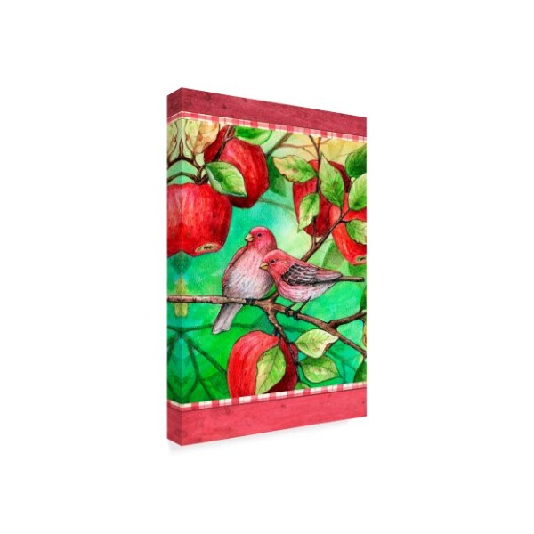 Melinda Hipsher 'Red Finches With Apples' Canvas Art,30x47